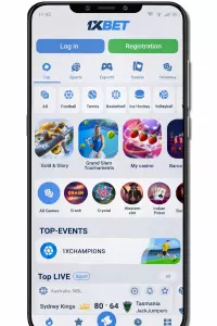 Jalankan aplikasi 1xBet: layar pendaftaran